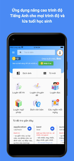 Android application Luyện tiếng Anh cho học sinh screenshort