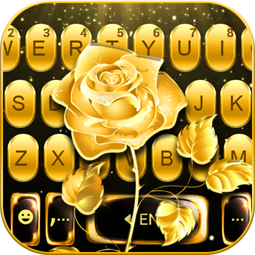 Luxury Gold Rose Keyboard Theme