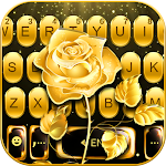 Cover Image of 下载 Luxury Gold Rose Keyboard Them  APK