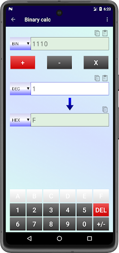 Calculator HEX/DEC/BIN/Text Screenshot