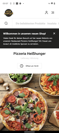 Android application Pizzeria Heißhunger screenshort