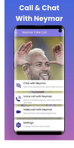 Android application Neymar Fake Video Call & Prank screenshort