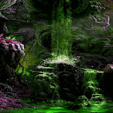 Fantasy Green Waterfall LWP icon