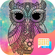 Galaxy Owl Emoji SMS Theme