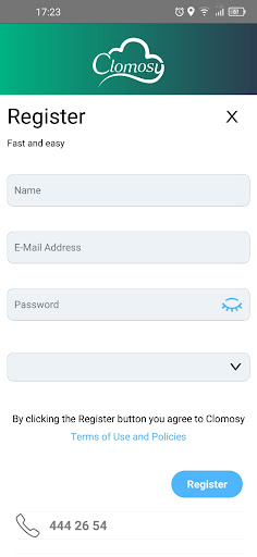 Android application Clomosy CRM screenshort