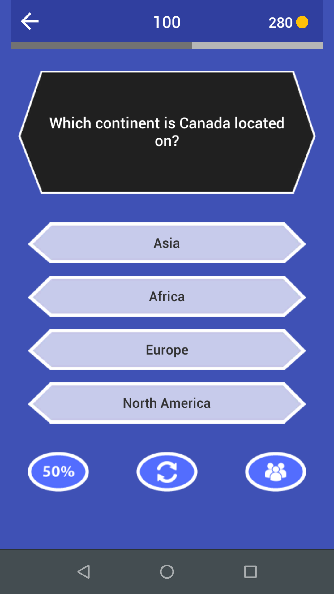 Android application M Quiz screenshort