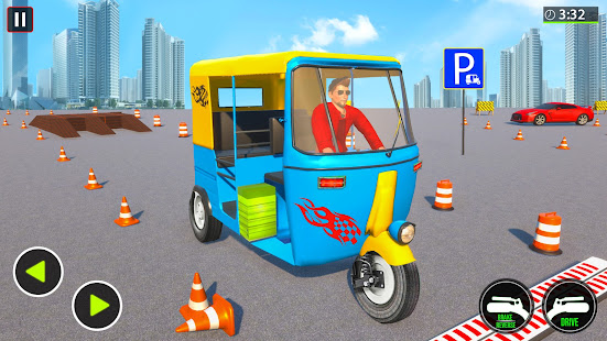 Modern Tuk Tuk Auto Rickshaw: Free Parking Games