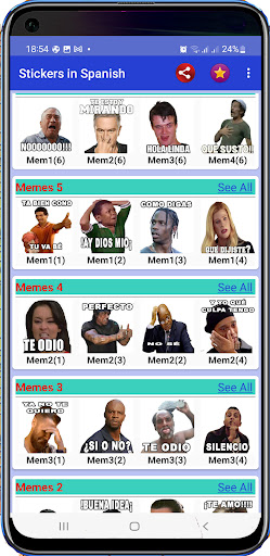 Android application WASticker Funny Memes Stickers screenshort