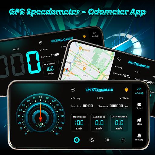 Android application GPS Speedometer: Speed Tracker screenshort