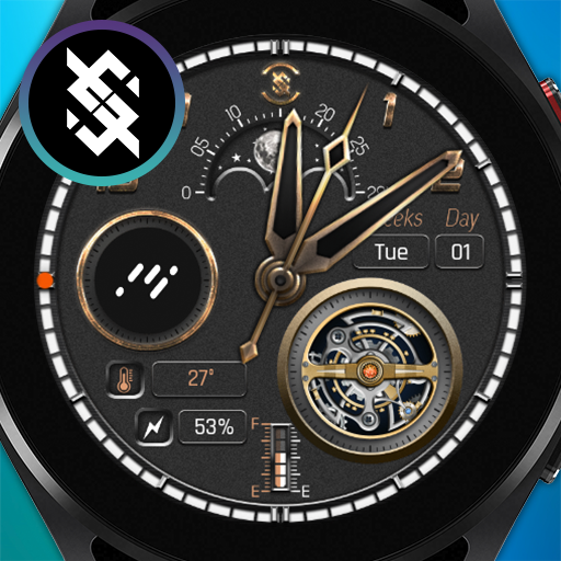 BFF9-Black Analog Pattern Gear logo