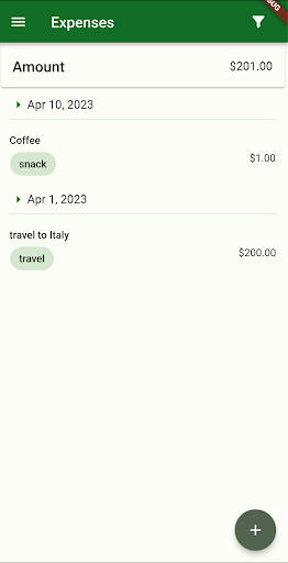 Android application Monthly Spending Plan screenshort