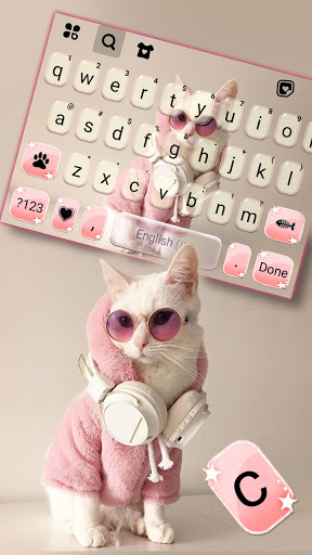 Cool Cat Keyboard Background Screen 2