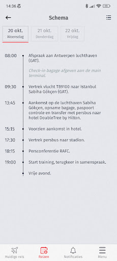 RAFC Travel App Screen 2