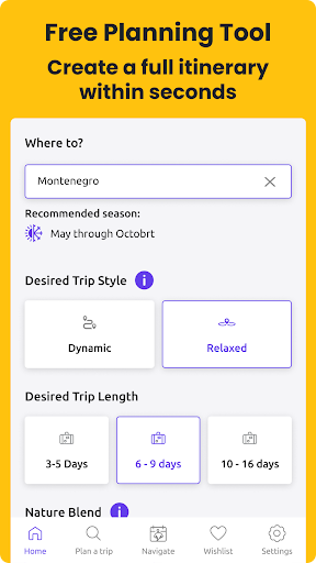PlanYourTrip Screen 2