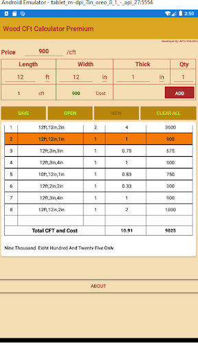Wood CFt Calculator Premium