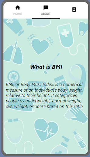 BMI Calculator Screen 2