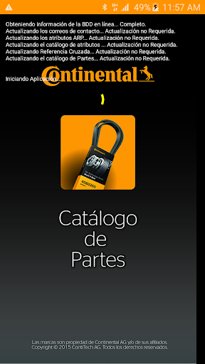 Android application Catálogo de Partes screenshort