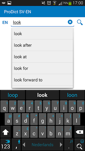 Android application Swedish - English dictionary screenshort