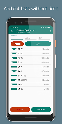 Cutter - Cutting optimizer Screen 2