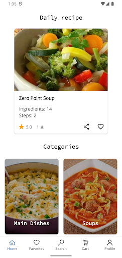 Android application Cabbage Recipes screenshort