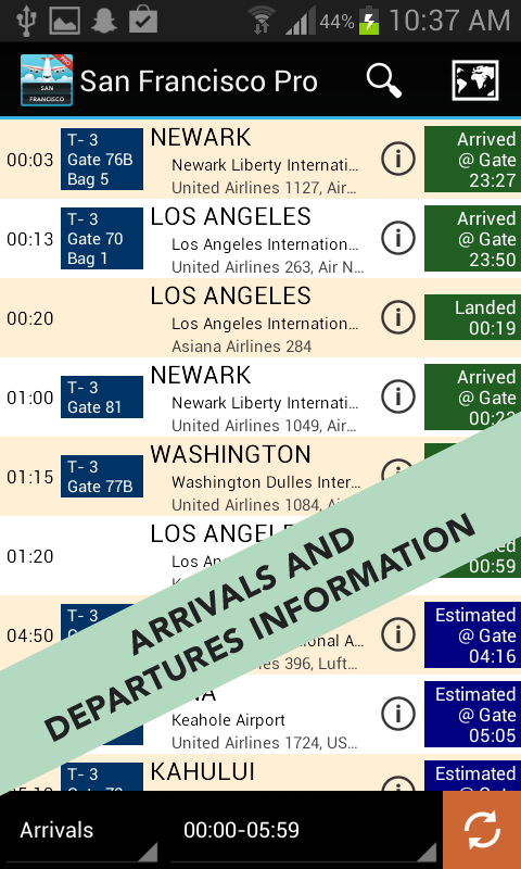 Android application FLIGHTS Orlando Airport Pro screenshort