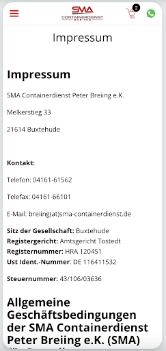 Containerdienst Breiing Screen 3
