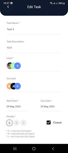 Android application taskyee screenshort