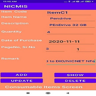 NICMIS Screen 2