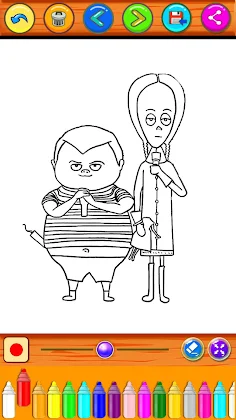 Coloring Book Wednesday Addams - Screenshot 1