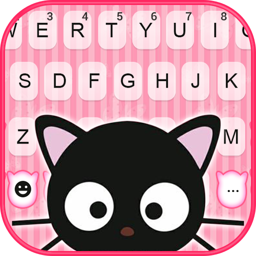 Cute Black Kitten Keyboard Bac logo