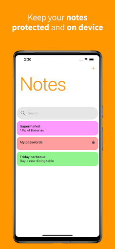 Android application Notes screenshort