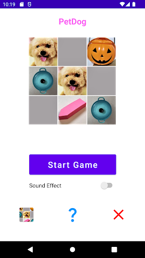 Android application 記憶配對 PetDog screenshort