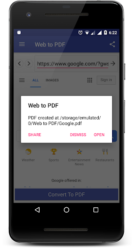 Web to PDF Converter Screen 3