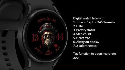 Pirate skull - Wear OS screenshot 3