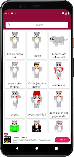 Android application Skin de Acenix Minecraft PE screenshort