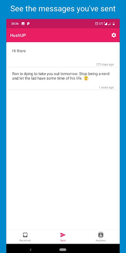 HushUP - Your anonymous friend Screen 2