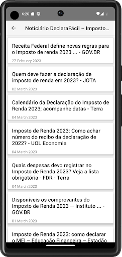 Imposto de Renda Fácil guia Screen 3