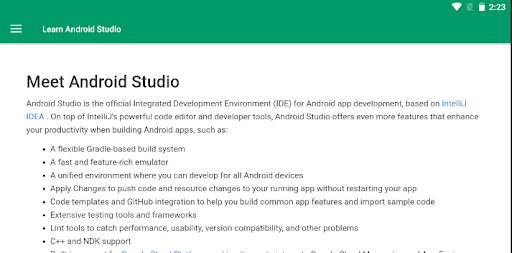 Screenshot of Learn Android Studio Offline