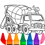 Coloring concrete mixer truck