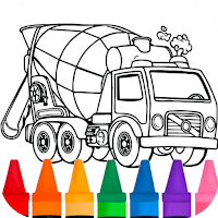 Coloring concrete mixer truck