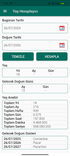 Android application Age Calculator screenshort