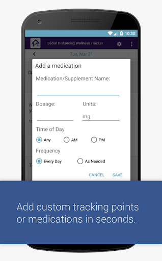 Screenshot of eMoods Wellness Tracker