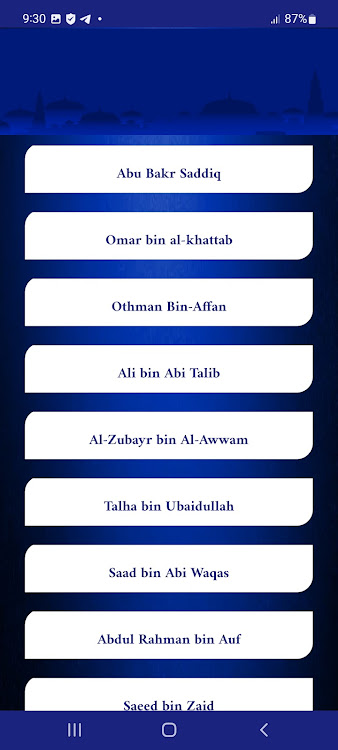 The history of 10 Sahabah - 4.2 - (Android)