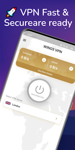 Android application WingsVPN: VPN Fast & Secure screenshort