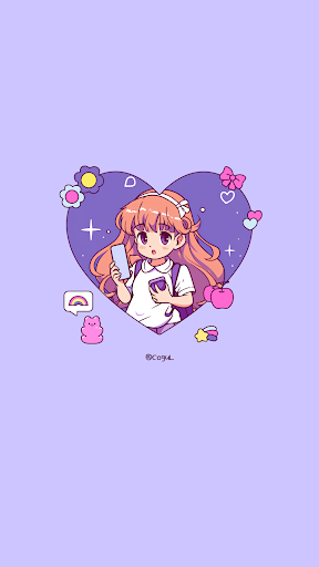 Android application 카카오톡 테마 - 하이틴걸_퍼플 screenshort