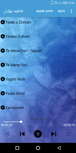 Android application آهنگ های فاطمه مهلبان screenshort