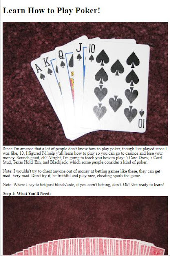 How to Play Poker Screen 2