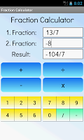 screenshot of Fraction Calculator