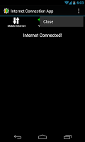 screenshot of internet connection