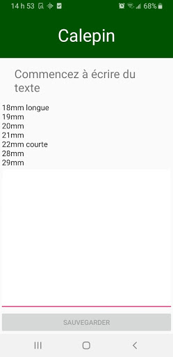 Android application Calepin screenshort